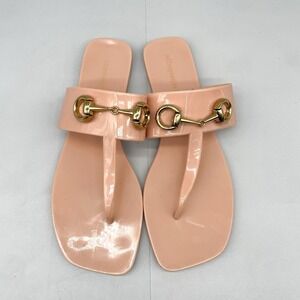 Jeffrey Campbell Womens 10 A Lil Bit Shiny Slip On Jelly Sandals Shoes Thong